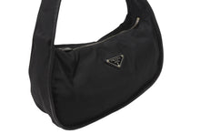 画像をギャラリービューアに読み込む, PRADA プラダ ワンショルダーバッグ ブラック ナイロン レザー ハンドバッグ BR0744 トライアングルロゴ 美品 中古 4b005997