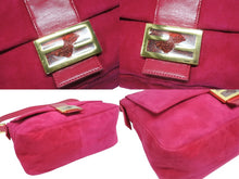 画像をギャラリービューアに読み込む, 極美品 FENDI フェンディ マンマバケット ワンショルダーバッグ 2370 26325 009 スエード レザー ピンク ゴールド金具 中古 4b006001