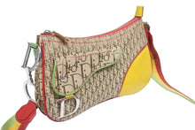 画像をギャラリービューアに読み込む, 極美品 Christian Dior クリスチャンディオール サドルバッグ ショルダーバッグ 08RU 0094 トロッター ラスタカラー ガリアーノ期 中古 4b006004