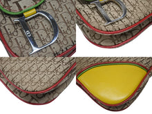 画像をギャラリービューアに読み込む, 極美品 Christian Dior クリスチャンディオール サドルバッグ ショルダーバッグ 08RU 0094 トロッター ラスタカラー ガリアーノ期 中古 4b006004