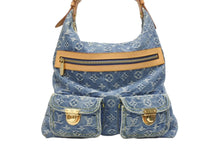 画像をギャラリービューアに読み込む, LOUIS VUITTON ルイヴィトン バギーGM ショルダーバッグ M95048 モノグラムデニム ブルー ゴールド金具 美品 中古 4b006008