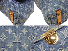 画像をギャラリービューアに読み込む, LOUIS VUITTON ルイヴィトン バギーGM ショルダーバッグ M95048 モノグラムデニム ブルー ゴールド金具 美品 中古 4b006008