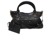 画像をギャラリービューアに読み込む, BALENCIAGA バレンシアガ ジャイアント ファースト 2wayバッグ レザー 285433・1000 213043 ブラック 美品 中古 4b006009