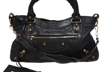 画像をギャラリービューアに読み込む, BALENCIAGA バレンシアガ ジャイアント ファースト 2wayバッグ レザー 285433・1000 213043 ブラック 美品 中古 4b006009