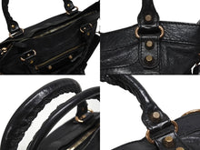 画像をギャラリービューアに読み込む, BALENCIAGA バレンシアガ ジャイアント ファースト 2wayバッグ レザー 285433・1000 213043 ブラック 美品 中古 4b006009