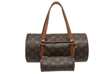 Load image into Gallery viewer, LOUIS VUITTON ルイヴィトン モノグラム パピヨン30 ハンドバッグ M51365 ブラウン ロゴ ゴールド金具 美品 中古 4b006010
