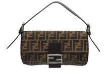 画像をギャラリービューアに読み込む, 極美品 FENDI フェンディ マンマバケット ワンショルダーバッグ 26424 ズッカ柄 キャンバス レザー ブラウン シルバー金具 中古 4b006013