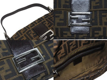 画像をギャラリービューアに読み込む, FENDI フェンディ マンマバケット ワンショルダーバッグ 26424 ズッカ柄 キャンバス レザー ブラウン シルバー金具 美品 中古 4b006014