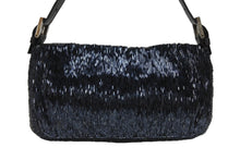 画像をギャラリービューアに読み込む, FENDI フェンディ ビーズ マンマバケット ワンショルダーバッグ 26424 ビーズ レザー ネイビー チャコール 美品 中古 4b006015