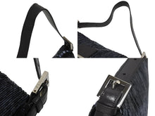 画像をギャラリービューアに読み込む, FENDI フェンディ ビーズ マンマバケット ワンショルダーバッグ 26424 ビーズ レザー ネイビー チャコール 美品 中古 4b006015