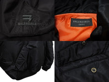 画像をギャラリービューアに読み込む, 極美品 BALENCIAGA バレンシアガ 22AW Sporty B Pull-Over Bomber スポーティー B プルオーバー ボンバー ジャケット ブラック ナイロン 720157 サイズ2 中古 4b006025