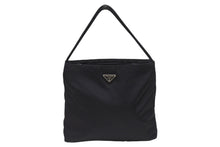 Load image into Gallery viewer, PRADA プラダ ナイロン ハンドバッグ ワンショルダーバッグ トライアングルロゴ ブラック シルバー金具 美品 中古 4b006032