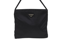 Load image into Gallery viewer, PRADA プラダ ナイロン ハンドバッグ ワンショルダーバッグ トライアングルロゴ ブラック シルバー金具 美品 中古 4b006032