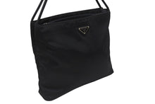Load image into Gallery viewer, PRADA プラダ ナイロン ハンドバッグ ワンショルダーバッグ トライアングルロゴ ブラック シルバー金具 美品 中古 4b006032