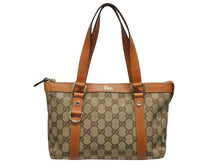 画像をギャラリービューアに読み込む, 極美品 GUCCI グッチ アビーライン ハンドバッグ GGキャンバス レザー 総柄 キャラメルブラウン 中古 4b006033