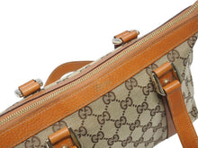 画像をギャラリービューアに読み込む, 極美品 GUCCI グッチ アビーライン ハンドバッグ GGキャンバス レザー 総柄 キャラメルブラウン 中古 4b006033