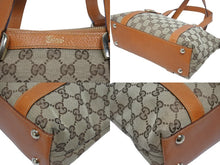 画像をギャラリービューアに読み込む, 極美品 GUCCI グッチ アビーライン ハンドバッグ GGキャンバス レザー 総柄 キャラメルブラウン 中古 4b006033
