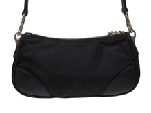 画像をギャラリービューアに読み込む, PRADA プラダ テスート ワンショルダーバッグ ブラック ナイロン レザー ハンドバッグ トライアングルロゴ BR2050 シルバー金具 美品 中古 4b006034