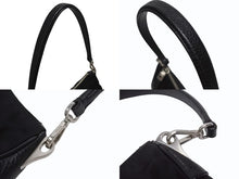 画像をギャラリービューアに読み込む, PRADA プラダ テスート ワンショルダーバッグ ブラック ナイロン レザー ハンドバッグ トライアングルロゴ BR2050 シルバー金具 美品 中古 4b006034