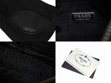 画像をギャラリービューアに読み込む, PRADA プラダ テスート ワンショルダーバッグ ブラック ナイロン レザー ハンドバッグ トライアングルロゴ BR2050 シルバー金具 美品 中古 4b006034