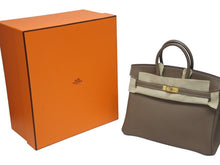 画像をギャラリービューアに読み込む, 新品未使用 HERMES エルメス ハンドバッグ W刻印 バーキン25 エトゥープ ゴールド金具トゴ 中古 4b006036