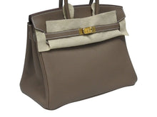 画像をギャラリービューアに読み込む, 新品未使用 HERMES エルメス ハンドバッグ W刻印 バーキン25 エトゥープ ゴールド金具トゴ 中古 4b006036