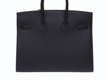 Load image into Gallery viewer, 新品未使用 HERMES エルメス バーキン セリエ 25 ハンドバッグ ヴォーエプソン ブラック ゴールド金具 外縫い Z刻印 中古 4b006037