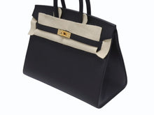 Load image into Gallery viewer, 新品未使用 HERMES エルメス バーキン セリエ 25 ハンドバッグ ヴォーエプソン ブラック ゴールド金具 外縫い Z刻印 中古 4b006037