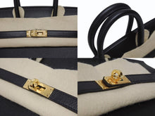 Load image into Gallery viewer, 新品未使用 HERMES エルメス バーキン セリエ 25 ハンドバッグ ヴォーエプソン ブラック ゴールド金具 外縫い Z刻印 中古 4b006037