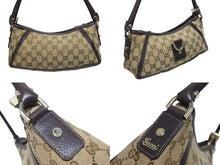 画像をギャラリービューアに読み込む, 極美品 GUCCI グッチ ワンショルダーバッグ ハンドバッグ 130939 GGキャンバス レザー ベージュ ブラウン ゴールド金具 中古 4b006038