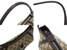 画像をギャラリービューアに読み込む, 極美品 GUCCI グッチ ワンショルダーバッグ ハンドバッグ 130939 GGキャンバス レザー ベージュ ブラウン ゴールド金具 中古 4b006038