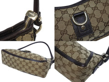 画像をギャラリービューアに読み込む, 極美品 GUCCI グッチ ワンショルダーバッグ ハンドバッグ 130939 GGキャンバス レザー ベージュ ブラウン ゴールド金具 中古 4b006038