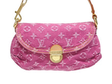画像をギャラリービューアに読み込む, 新品同様 LOUIS VUITTON ルイヴィトン ミニプリーティ ワンショルダーバッグ M95216 モノグラム デニム ピンク 中古 4b006045
