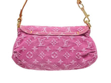画像をギャラリービューアに読み込む, 新品同様 LOUIS VUITTON ルイヴィトン ミニプリーティ ワンショルダーバッグ M95216 モノグラム デニム ピンク 中古 4b006045