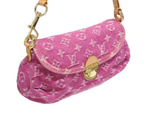 画像をギャラリービューアに読み込む, 新品同様 LOUIS VUITTON ルイヴィトン ミニプリーティ ワンショルダーバッグ M95216 モノグラム デニム ピンク 中古 4b006045