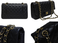 画像をギャラリービューアに読み込む, 極美品 CHANEL シャネル Wフラップ 23 ショルダーバッグ ラムスキン ランダム マトラッセ ゴールド金具 ブラック 中古 4b006049
