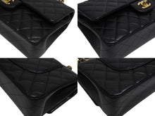 画像をギャラリービューアに読み込む, 極美品 CHANEL シャネル Wフラップ 23 ショルダーバッグ ラムスキン ランダム マトラッセ ゴールド金具 ブラック 中古 4b006049