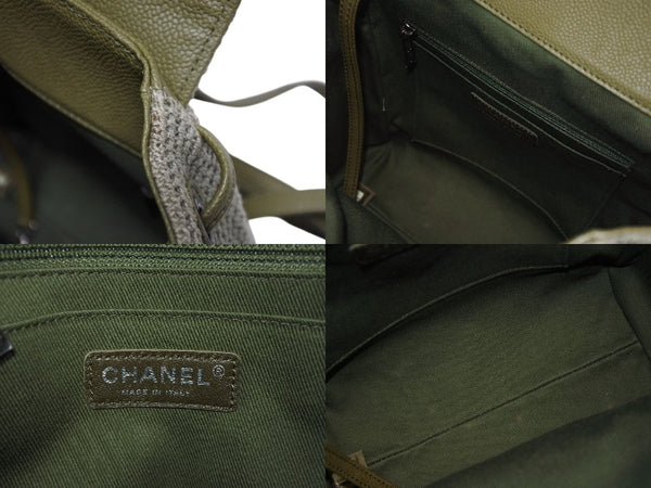 極美品 CHANEL シャネル バックパック リュック 23番台 ココマーク キューバポケット ツイード キャンバス クルーズコレクション 中古 4b006053