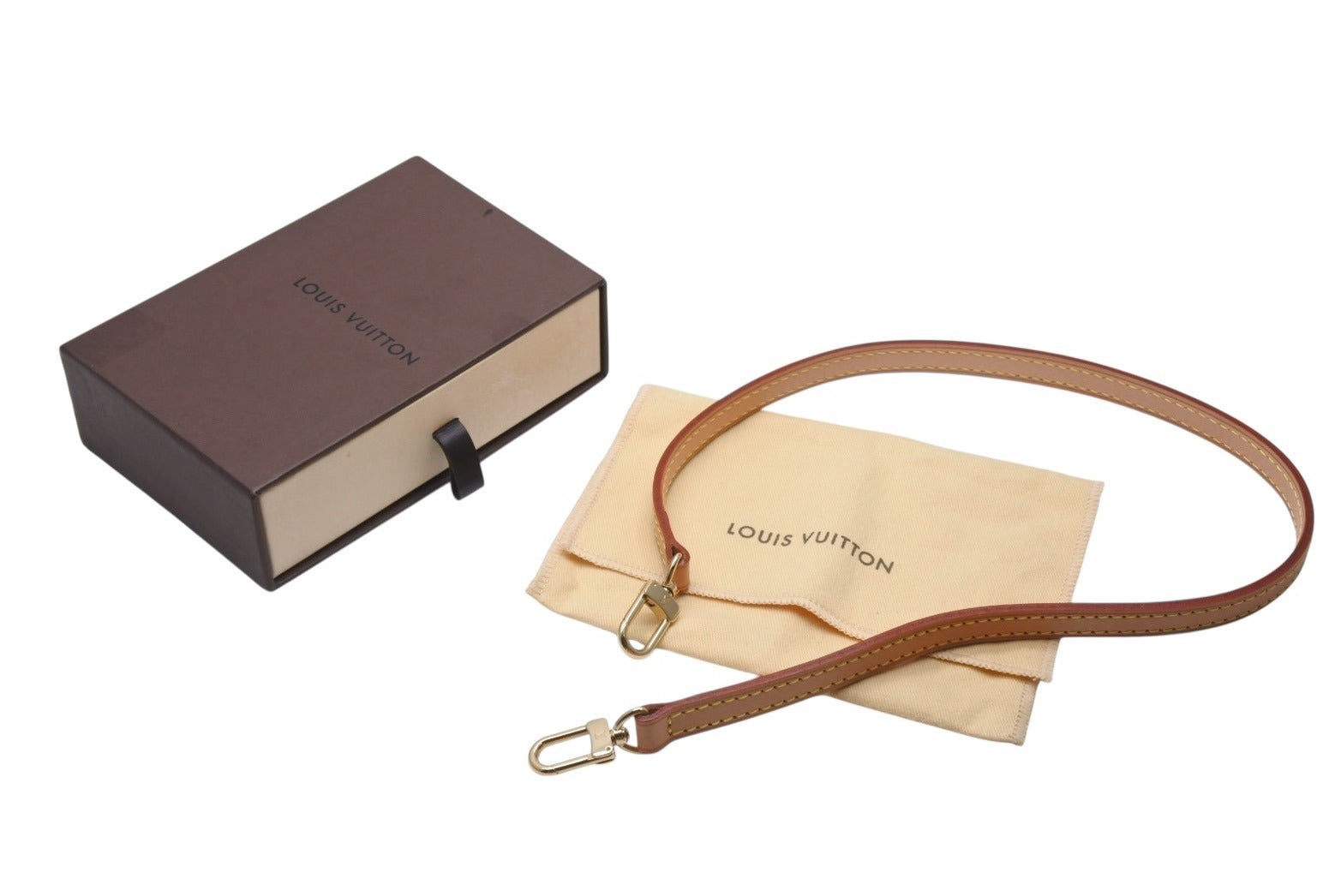 LOUIS VUITTON モノグラム レザーストラップベージュ、ブラック Louis Vuitton ブラックレザーショルダーストラップ