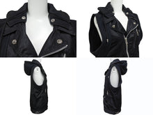 画像をギャラリービューアに読み込む, CHROME HEARTS クロムハーツ ライダース ベスト ナイロン スウェット パーカー ダガージップ クロスボール 美品 中古 4b006060