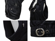 画像をギャラリービューアに読み込む, CHROME HEARTS クロムハーツ ライダース ベスト ナイロン スウェット パーカー ダガージップ クロスボール 美品 中古 4b006060