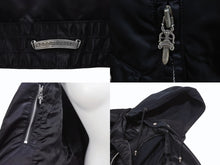 画像をギャラリービューアに読み込む, CHROME HEARTS クロムハーツ ライダース ベスト ナイロン スウェット パーカー ダガージップ クロスボール 美品 中古 4b006060