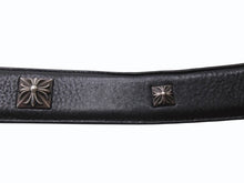 画像をギャラリービューアに読み込む, CHROME HEARTS クロムハーツ BLT ベルト ストラップ ピラミッドスタッズ サイズ32 ブラック レザー シルバー925 美品 中古 4b006068