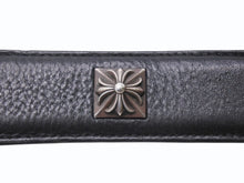 画像をギャラリービューアに読み込む, CHROME HEARTS クロムハーツ BLT ベルト ストラップ ピラミッドスタッズ サイズ32 ブラック レザー シルバー925 美品 中古 4b006068