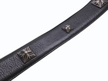 画像をギャラリービューアに読み込む, CHROME HEARTS クロムハーツ BLT ベルト ストラップ ピラミッドスタッズ サイズ32 ブラック レザー シルバー925 美品 中古 4b006068