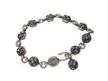 画像をギャラリービューアに読み込む, 極美品 CHROME HEARTS クロムハーツ クロスボール ブレスレット CHクロス 10コマ 重量約67,5g シルバー925 中古 4b006069