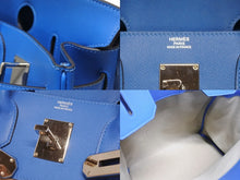 画像をギャラリービューアに読み込む, HERMES エルメス オータクロア40 ハンドバッグ Z刻印 ブルーイドラ エバーカラー トワルキャンプ シルバー金具 4b006072