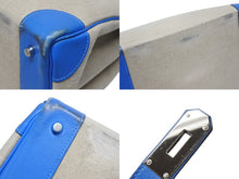 画像をギャラリービューアに読み込む, HERMES エルメス オータクロア40 ハンドバッグ Z刻印 ブルーイドラ エバーカラー トワルキャンプ シルバー金具 4b006072