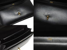 画像をギャラリービューアに読み込む, HERMES エルメス コルドリエール ハンドバッグ ボックスカーフ ブラック ゴールド金具 ○W刻印 1993年 美品 中古 4b006083