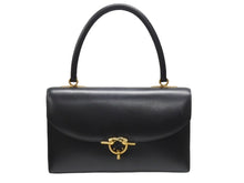 画像をギャラリービューアに読み込む, HERMES エルメス コルドリエール ハンドバッグ ボックスカーフ ブラック ゴールド金具 ○W刻印 1993年 美品 中古 4b006083